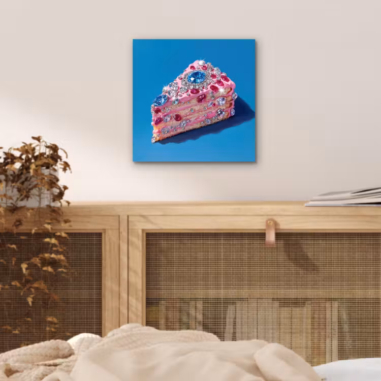 Taart - Edelstenen - Glitters - Roze aluminium wit klein -sfeer3