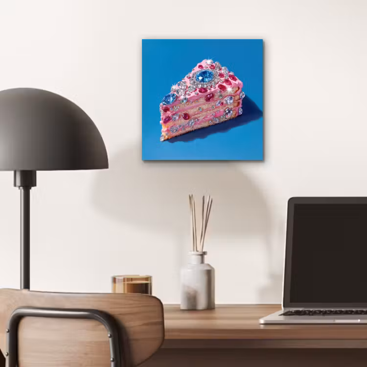 Taart - Edelstenen - Glitters - Roze aluminium wit klein -sfeer5