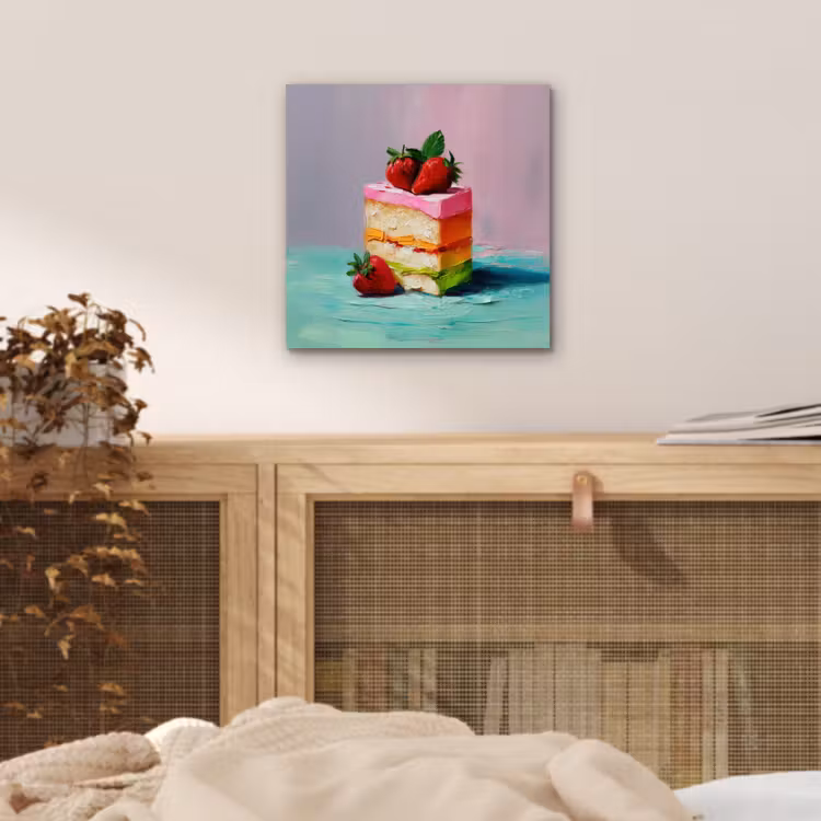Taartje - Aardbeien - Glazuur - Kleurrijk aluminium wit klein -sfeer3