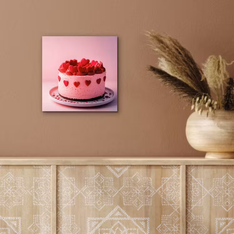 Taart - Hart - Roze aluminium wit klein -sfeer4