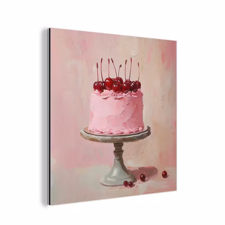Taart - Pink - Cherry aluminium wit klein -3d