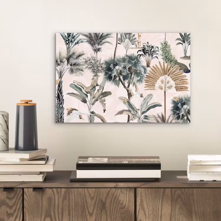 Tropisch - Bomen - Bladeren - Jungle aluminium wit klein -sfeer1