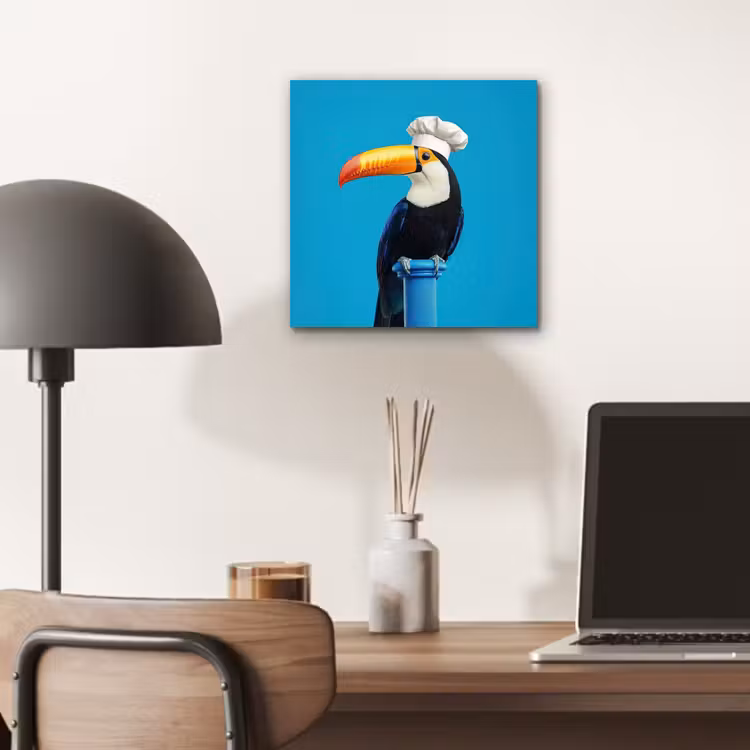 Tucan - Sokkel - Vogel - Koksmuts aluminium wit klein -sfeer5