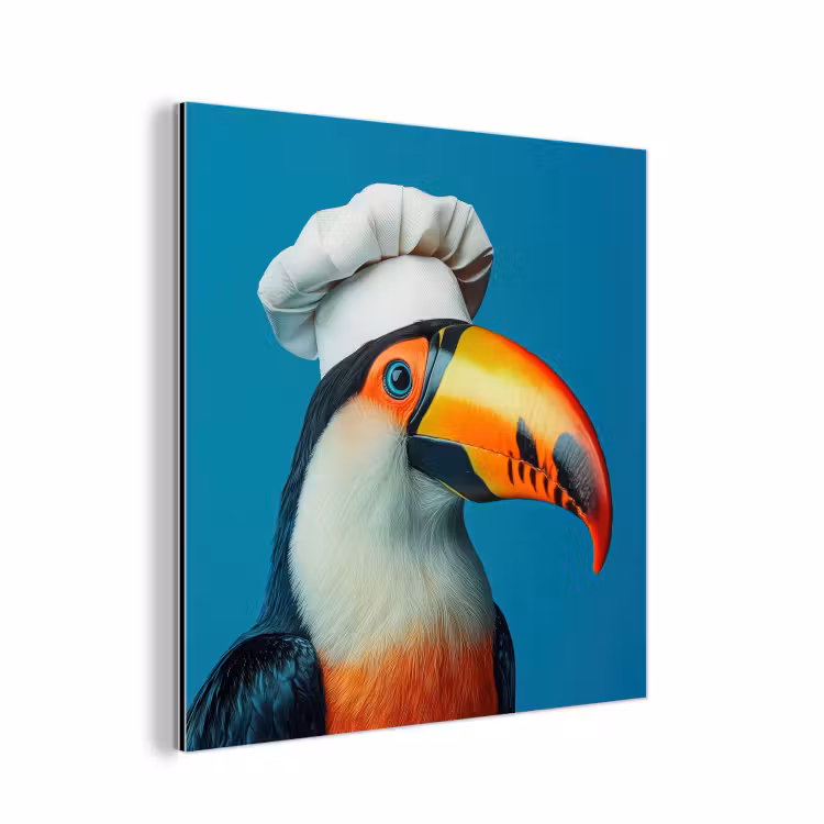 Toekan - Papegaai - Vogel - Koksmuts aluminium wit klein -3d