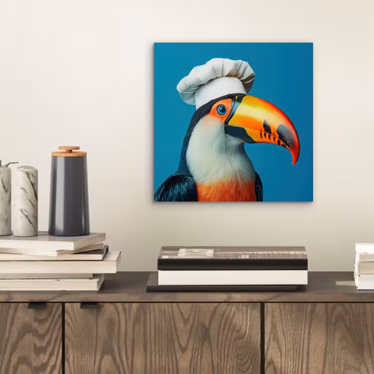 Toekan - Papegaai - Vogel - Koksmuts aluminium wit klein -sfeer1