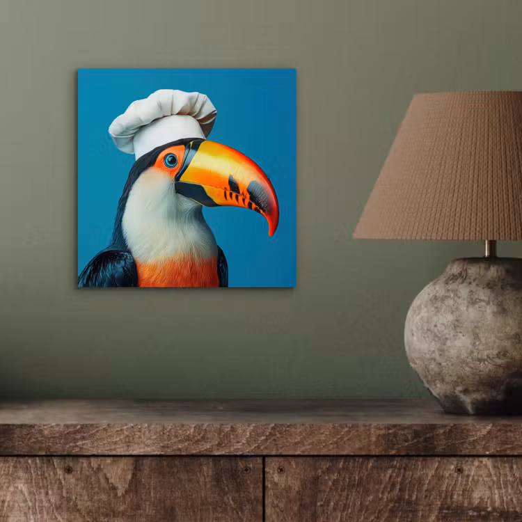 Toekan - Papegaai - Vogel - Koksmuts aluminium wit klein -sfeer2