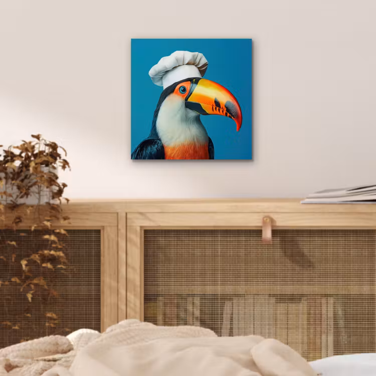 Toekan - Papegaai - Vogel - Koksmuts aluminium wit klein -sfeer3