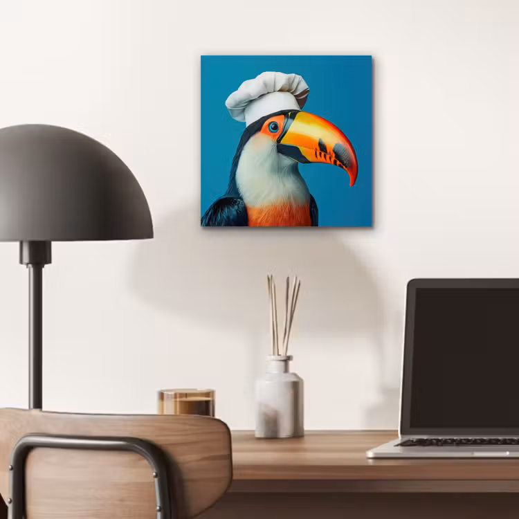 Toekan - Papegaai - Vogel - Koksmuts aluminium wit klein -sfeer5