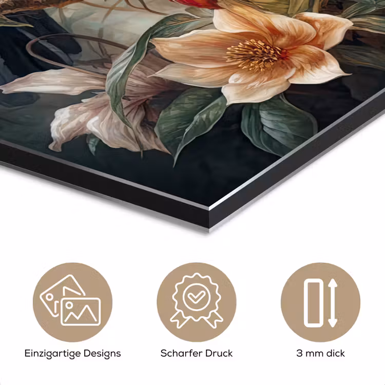 Toekan - Vogels - Bloemen - Jungle aluminium wit klein -closeup_DE
