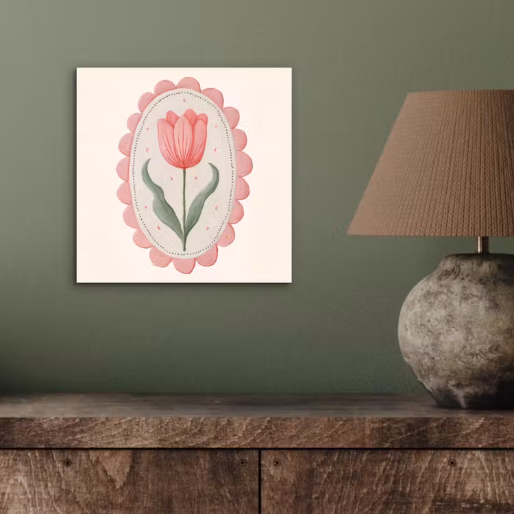 Tulp - Lijst - Ovaal - Illustratie aluminium wit klein -sfeer2