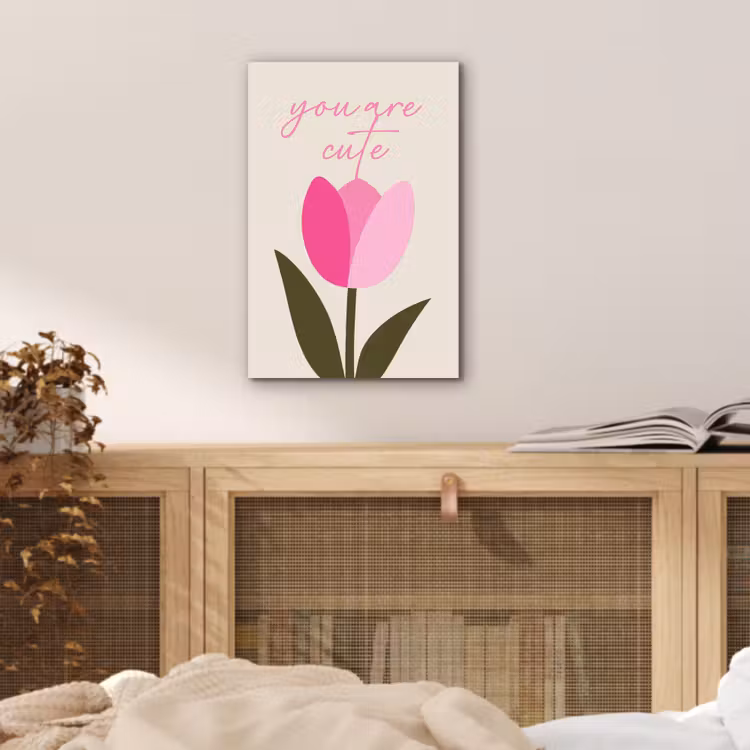 Tulp - Roze - Valentijn - Bloem aluminium wit klein -sfeer3