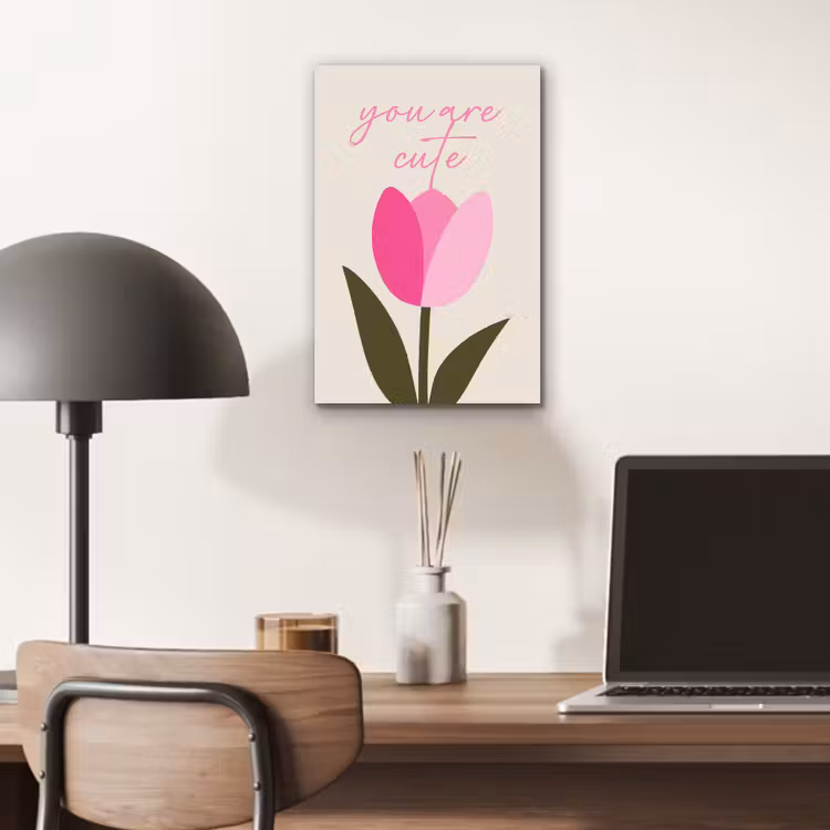 Tulp - Roze - Valentijn - Bloem aluminium wit klein -sfeer5