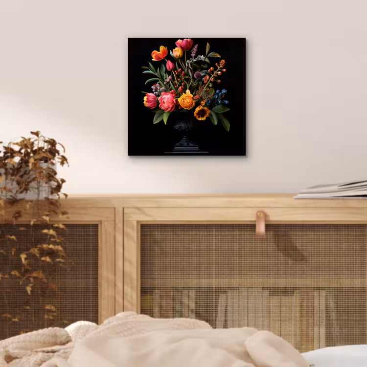 Tulpen - Bessen - Boeket - Vaas aluminium wit klein -sfeer3