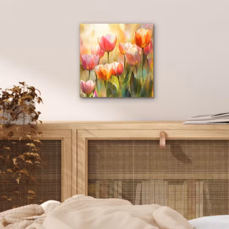 Tulpen - Sprookjesachtig - Kleurrijk aluminium wit klein -sfeer3
