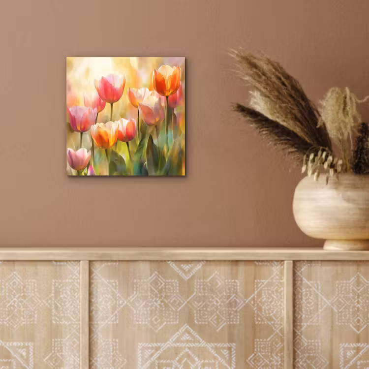 Tulpen - Sprookjesachtig - Kleurrijk aluminium wit klein -sfeer4