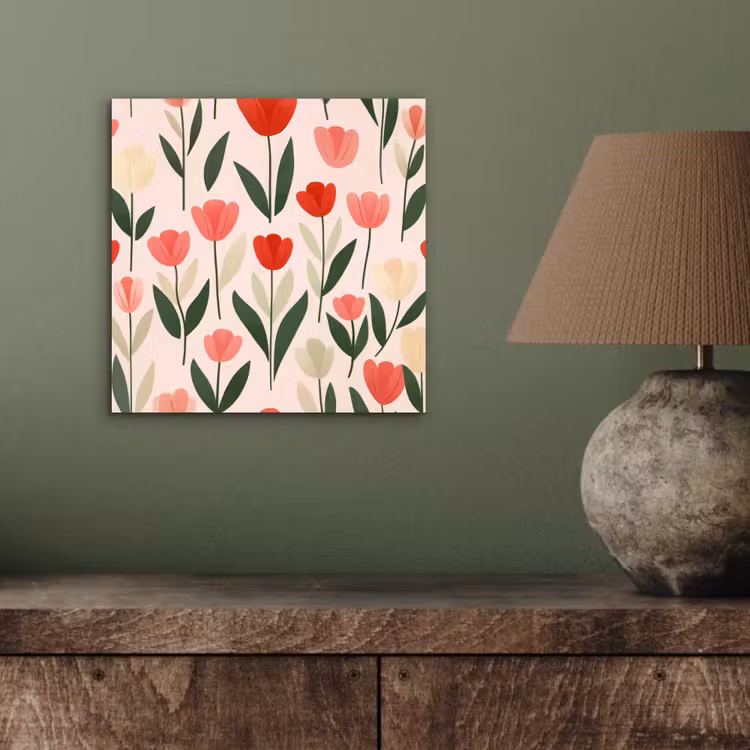 Tulpen - Modern - Roze aluminium wit klein -sfeer2