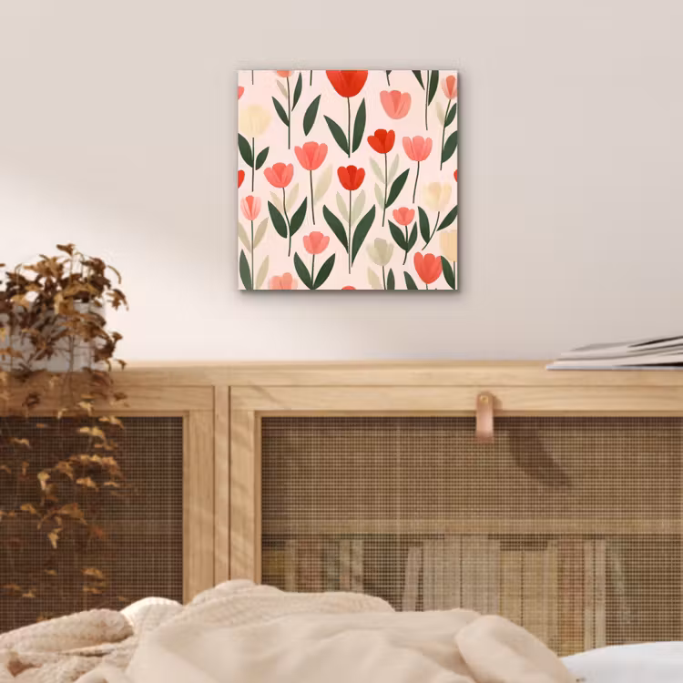 Tulpen - Modern - Roze aluminium wit klein -sfeer3