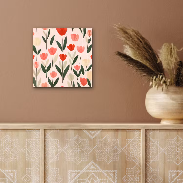 Tulpen - Modern - Roze aluminium wit klein -sfeer4