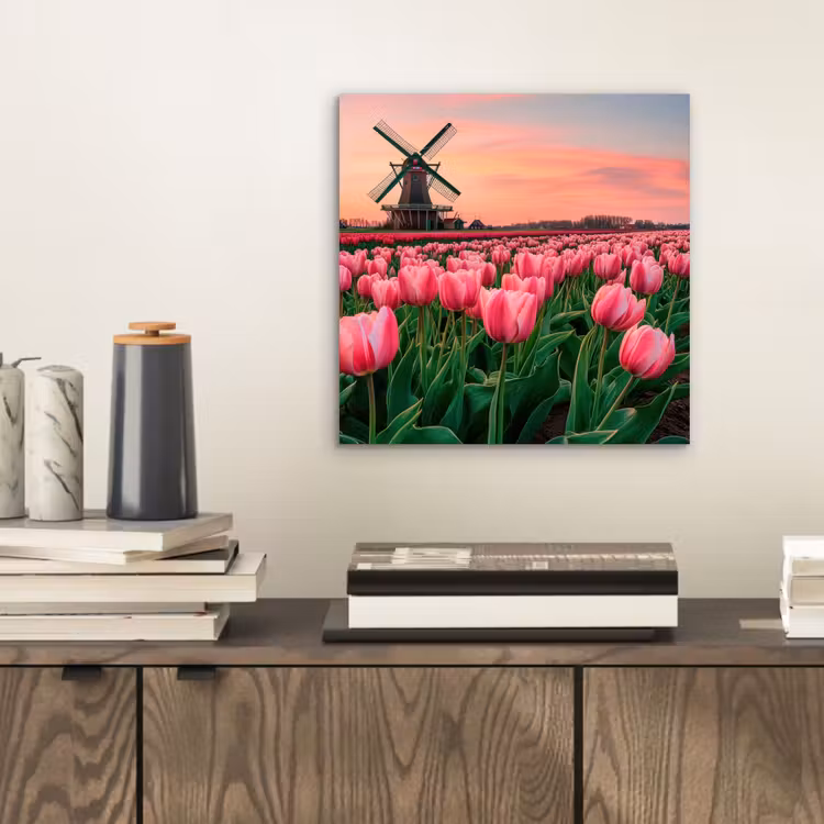Tulpen - Molen - Nederland aluminium wit klein -sfeer1