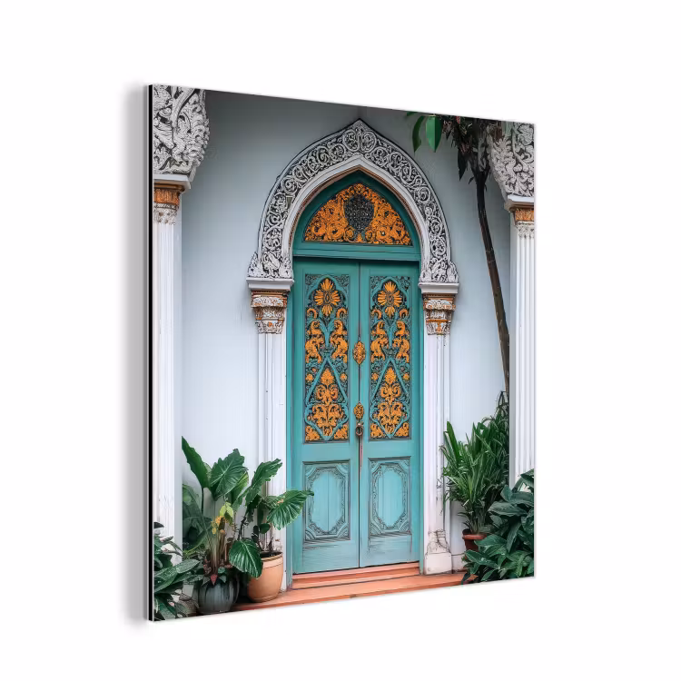 Deur - Patronen - Planten aluminium wit klein -3d