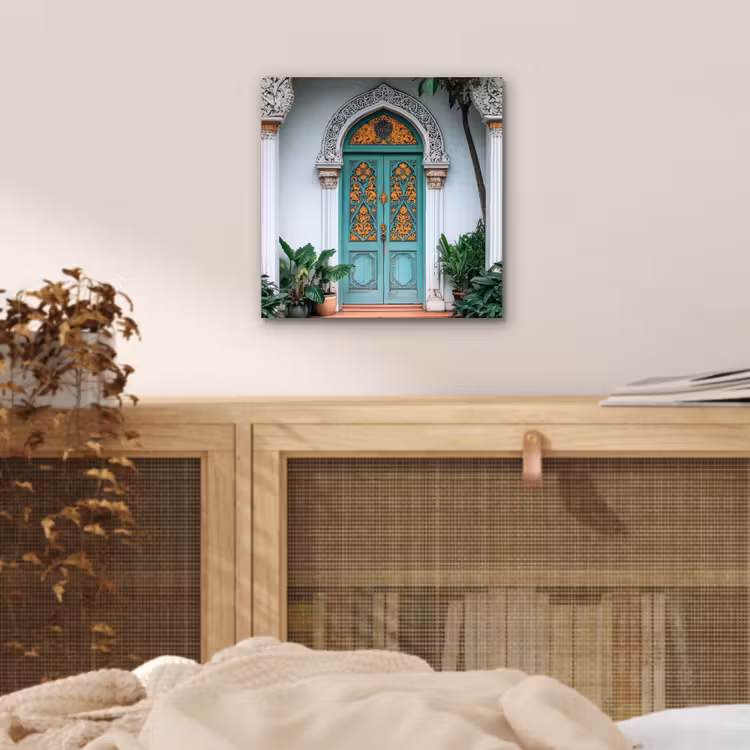 Deur - Patronen - Planten aluminium wit klein -sfeer3