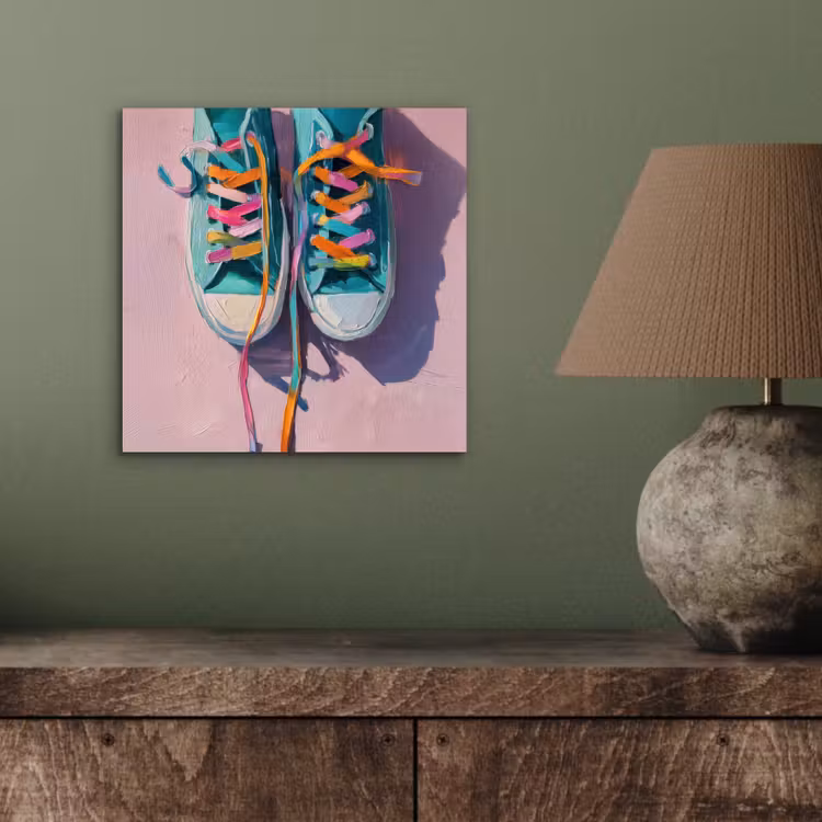 Sneakers - Veters - Kleurrijk - Schaduw aluminium wit klein -sfeer2