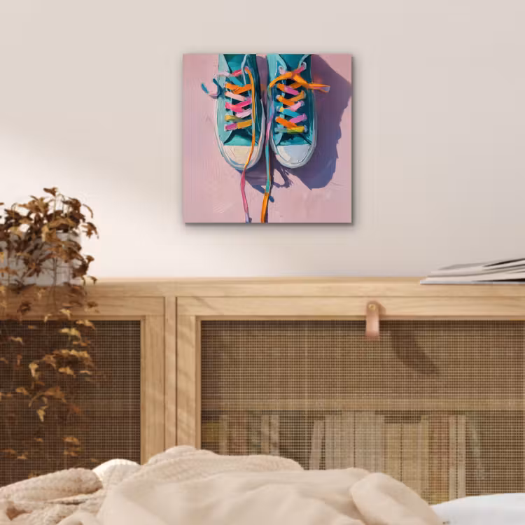 Sneakers - Veters - Kleurrijk - Schaduw aluminium wit klein -sfeer3