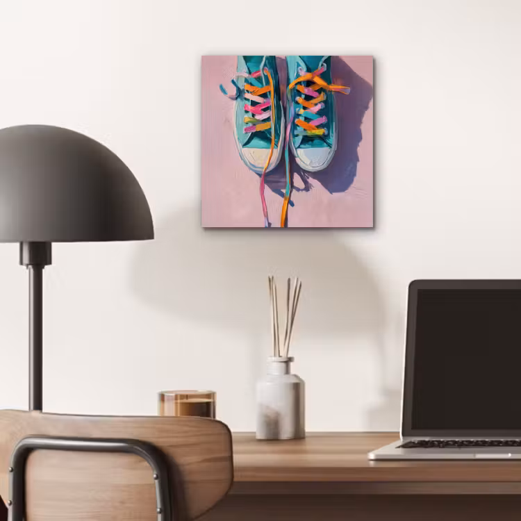 Sneakers - Veters - Kleurrijk - Schaduw aluminium wit klein -sfeer5