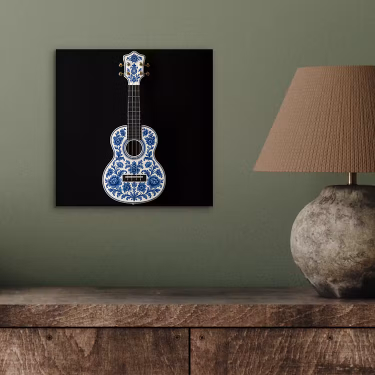 Ukelele - Delfts - Blauw - Muziek aluminium wit klein -sfeer2