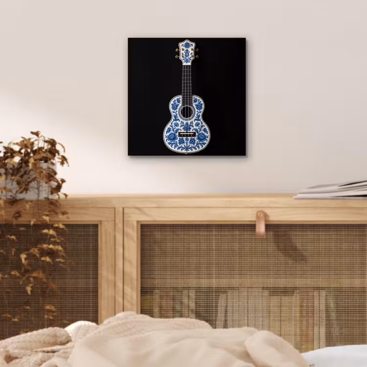 Ukelele - Delfts - Blauw - Muziek aluminium wit klein -sfeer3