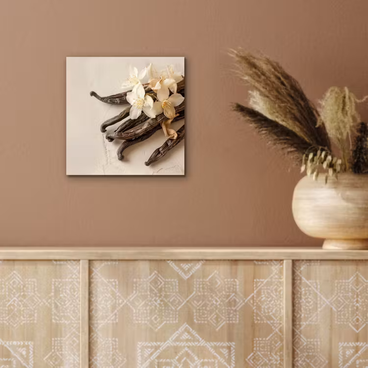 Vanille - Bloemen - Beige aluminium wit klein -sfeer4