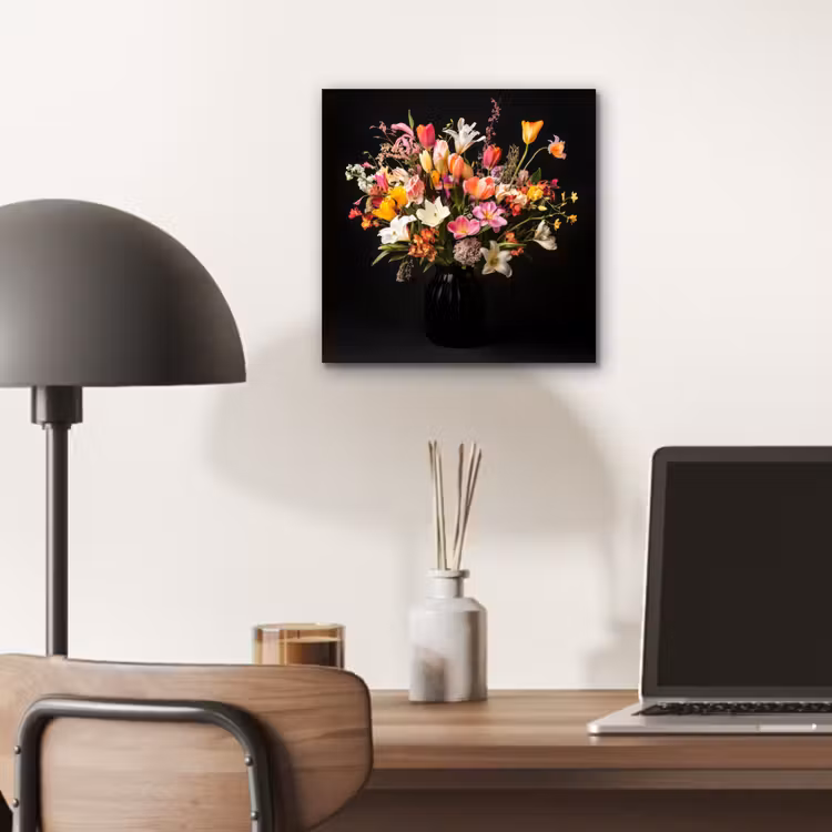 Vaas - Bloemen - Tulpen aluminium wit klein -sfeer5