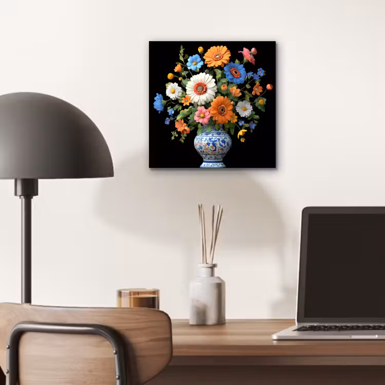 Vaas - Boeket - Bloemen - Kleur aluminium wit klein -sfeer5