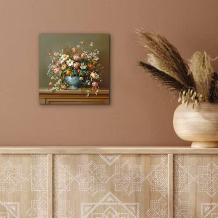 Vaas - Pastel - Kleuren - Bloemen aluminium wit klein -sfeer4
