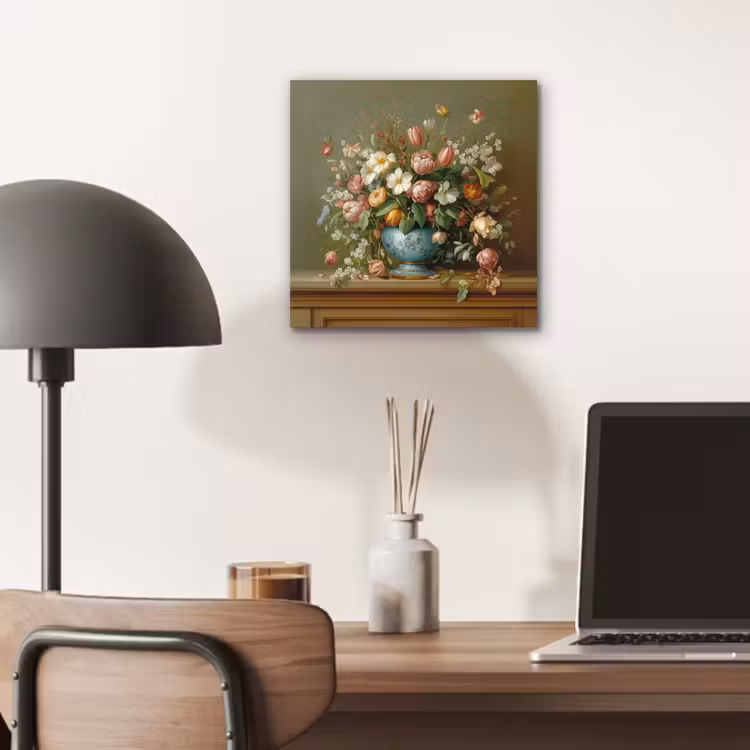 Vaas - Pastel - Kleuren - Bloemen aluminium wit klein -sfeer5