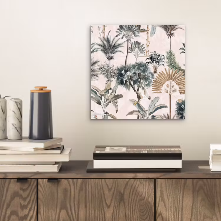Inductie afdekplaat - Vintage - Jungle - Dieren - Natuur - Inductie beschermer aluminium wit klein -sfeer1