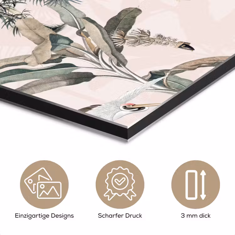 Inductie afdekplaat - Vintage - Jungle - Dieren - Natuur - Inductie beschermer aluminium wit klein -closeup_DE