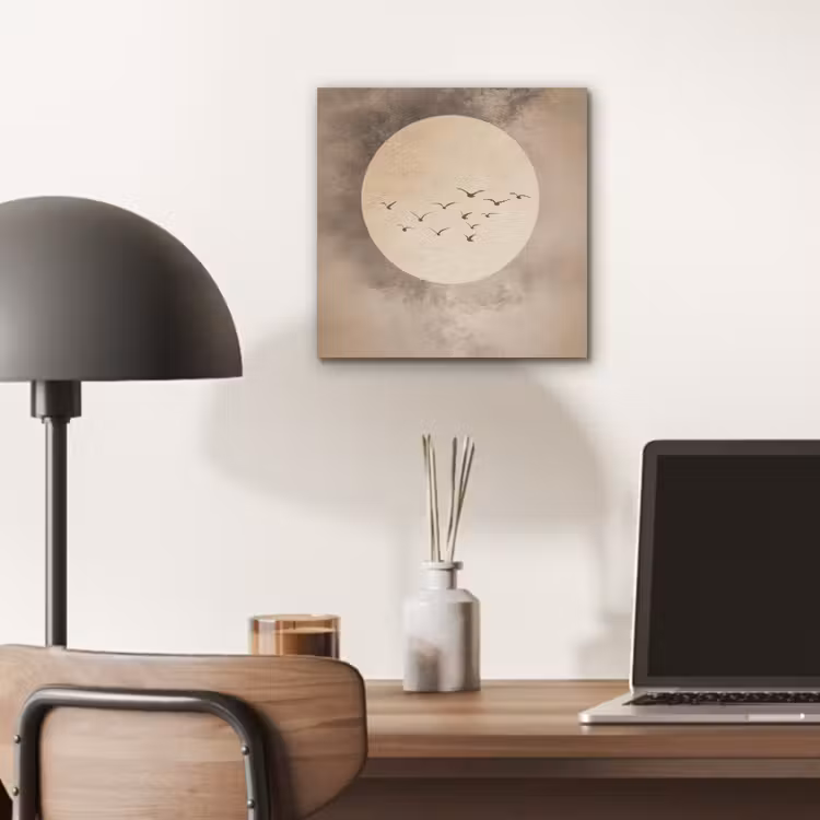 Vogel - Beige - Japandi aluminium wit klein -sfeer5