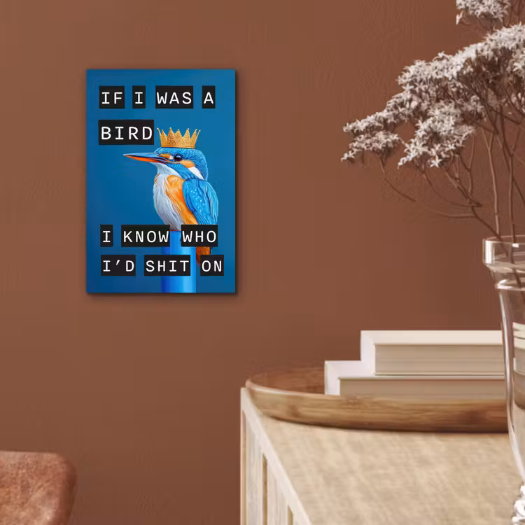 Vogel - Decoratie - Ijsvogel - Blauw aluminium wit klein -sfeer4