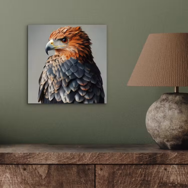 Vogel - Realistisch - Veren - Bruin aluminium wit klein -sfeer2