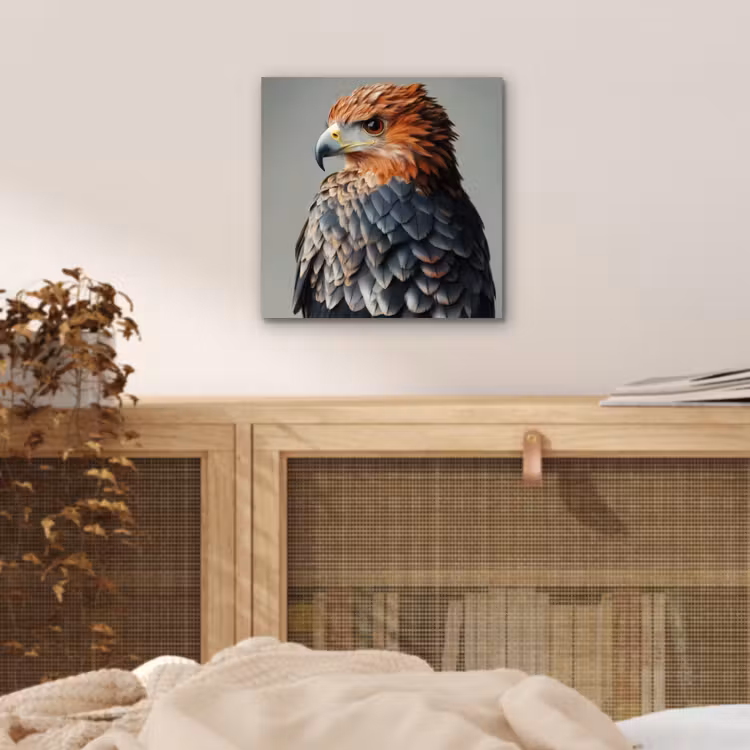 Vogel - Realistisch - Veren - Bruin aluminium wit klein -sfeer3