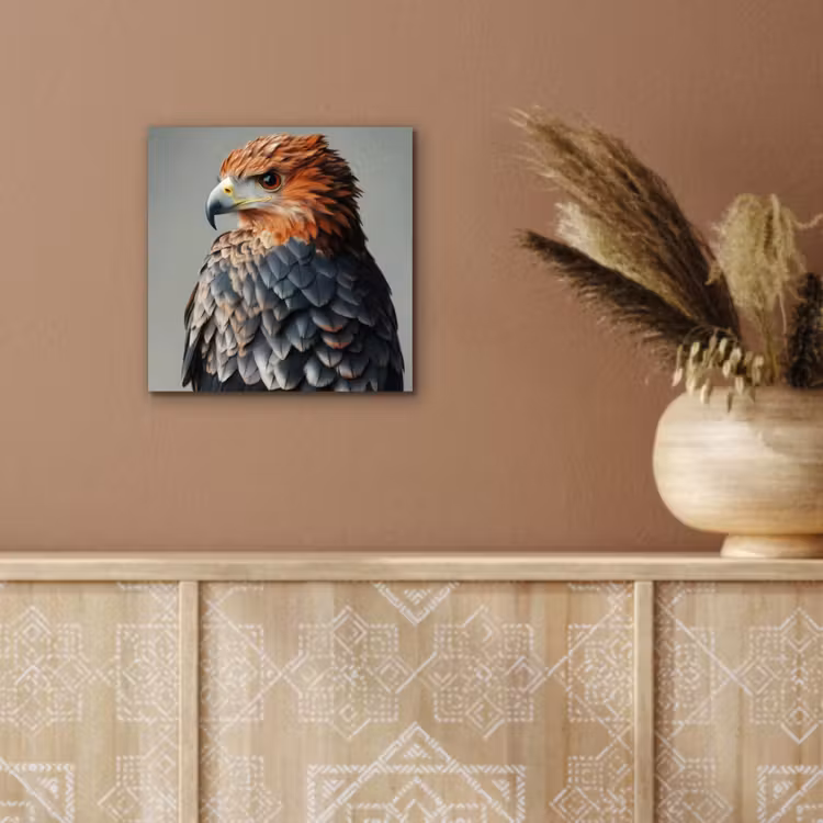 Vogel - Realistisch - Veren - Bruin aluminium wit klein -sfeer4