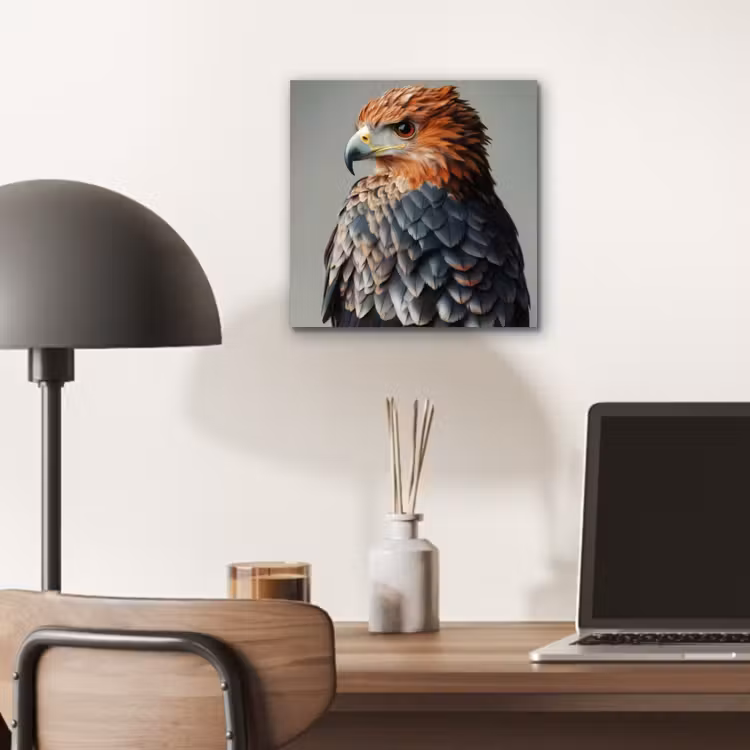 Vogel - Realistisch - Veren - Bruin aluminium wit klein -sfeer5