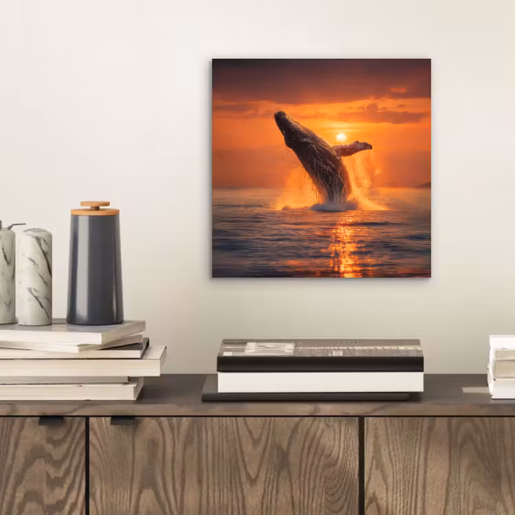 Walvis - Zon - Zee aluminium wit klein -sfeer1