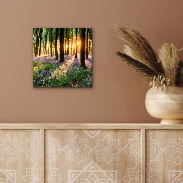 Bos - Bloemen - Lavendel - Zon - Paars - Natuur aluminium wit klein -sfeer4