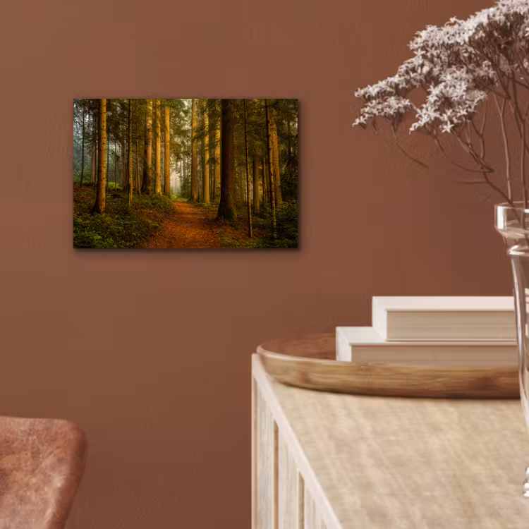 Bos - Natuur - Bomen - Landschap - Bladeren aluminium wit klein -sfeer4
