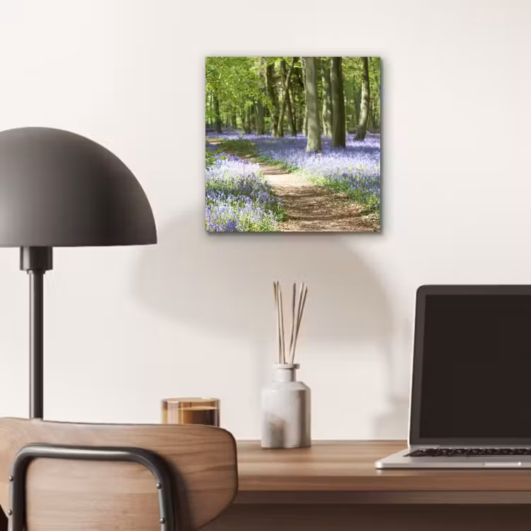 Bos - Pad - Bloemen - Paars - Groen - Natuur aluminium wit klein -sfeer5