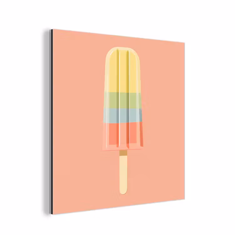 Waterijsje - Pasteltinten - Minimalistisch aluminium wit klein -3d