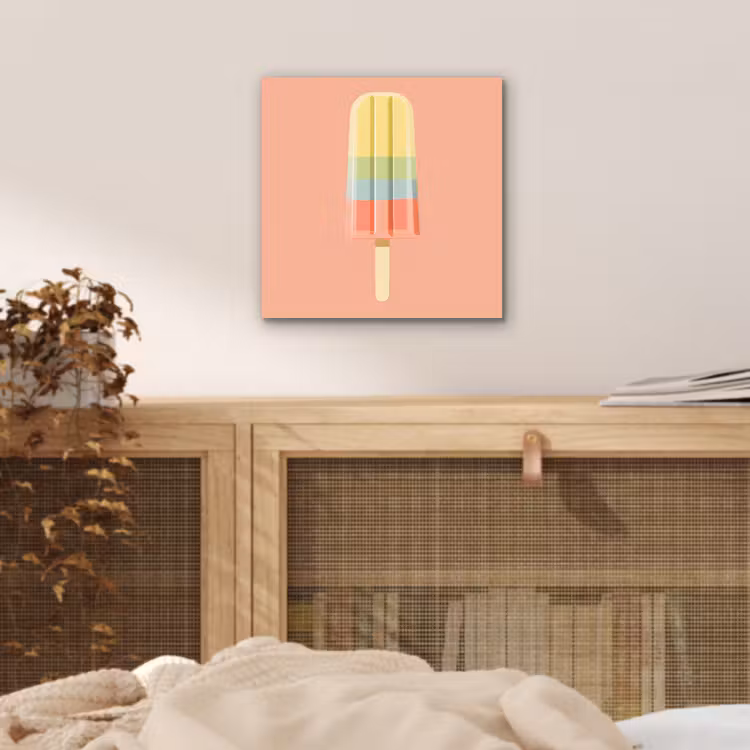 Waterijsje - Pasteltinten - Minimalistisch aluminium wit klein -sfeer3