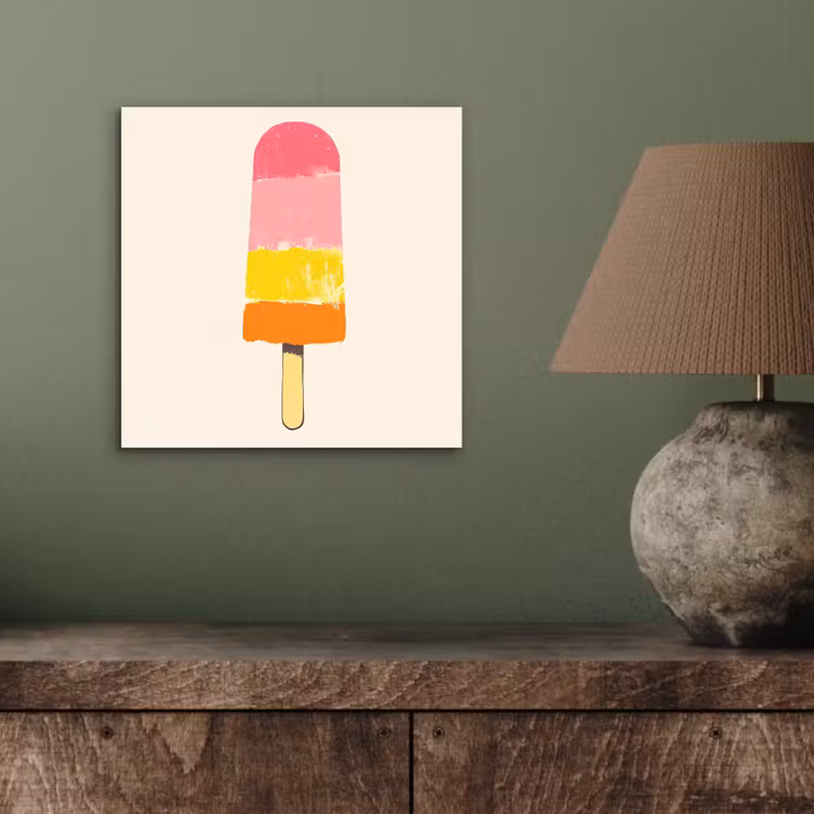 Waterijsje - Retro - Stokje - Roze aluminium wit klein -sfeer2